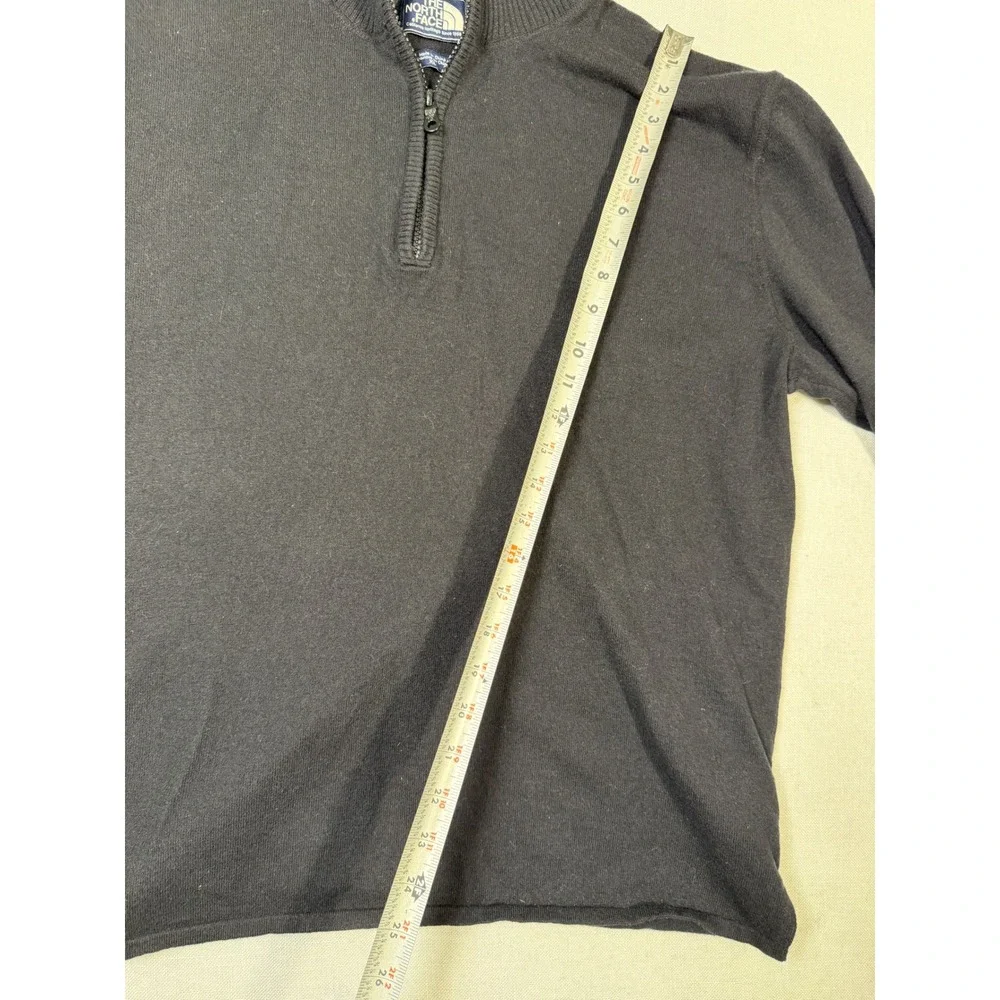 The North Face Mens XL Black Wool Blend Quarter Zip Pullover Sweater Mock Neck
